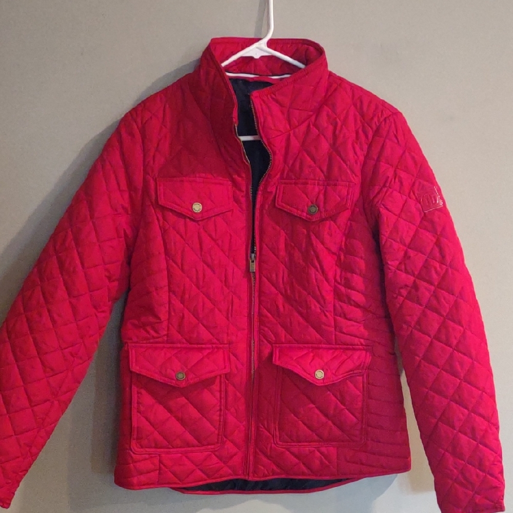 Tommy Hilfiger Women's Small Red Medium‎ Weight Puffer Jacket